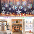 JULMELON 15Pcs Frozen 3D Hanging Snowflakes Decorations, Holographic Silver Snowflakes for Winter Wonderland Party