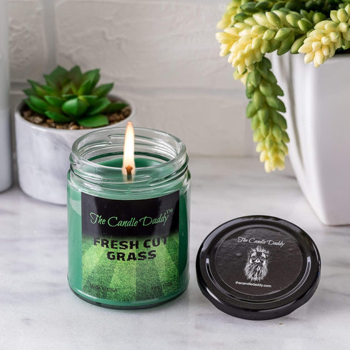 Fresh Cut Grass Candle - 6 oz Jar Candle with up to 40 Hour Burn Time