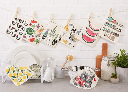 DII Swedish Dishcloths - Reusable Kitchen & Cleaning, Machine Washable, Biodegradable, 3 Piece