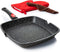 Moss & Stone 11In Square Grill Pan, Nonstick Die Casting Aluminum, Removable Handle for Indoor Cooking, Meats &