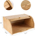 PENGKE Large Bamboo Roll Top Bread Box, Natural Bread Holder for Kitchen Food Storage Countertop