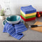 Bedford Home Set of 16 Kitchen Dishcloths, 12.5"x12.5" Absorbent 100% Cotton in Chevron Weave Pattern