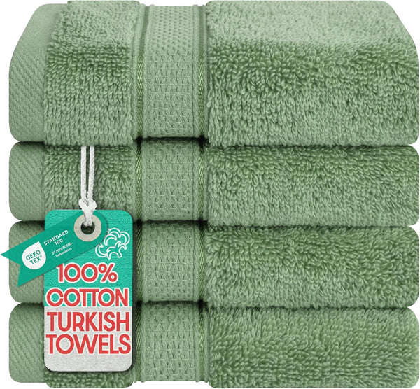 American Soft Linen Salem Washcloth Sets, 4 Piece Luxury 600 GSM 100%