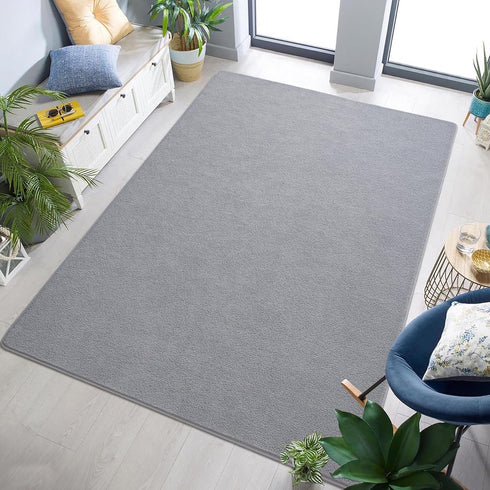 Keeko Soft Area Rugs for Bedroom Living Room, 4x6 Grey Modern Low Pile Fluffy Machine Washable Rug
