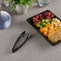Plasticpro 9'' Heavy Duty Black Tongs, Reusable Kitchen and BBQ Serving Tong, Pack of 12 for Events