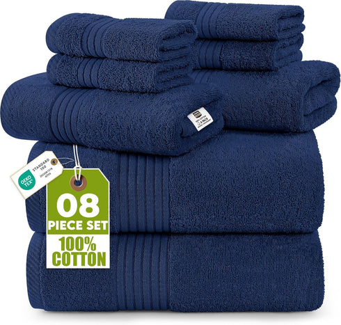 Utopia Towels 8 Piece Premium Towel Set, 2 Bath, 2 Hand, and