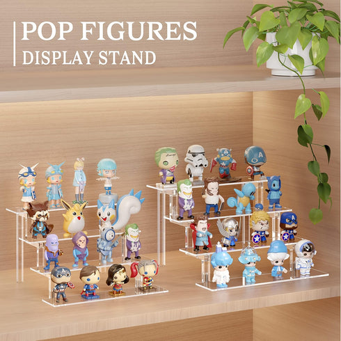 Acrylic Risers Display Stands, Clear, 4 Tier Shelf for Perfume, Funko POPs, Lotion Holder, Cupcake Stand