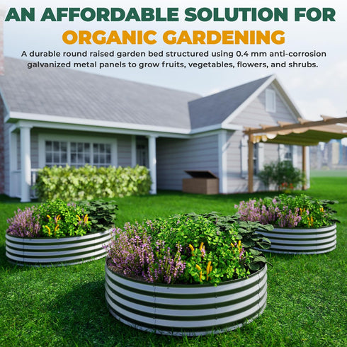 2x2x1 Pack 2, Utopia Home Galvanized Raised Garden Bed Kit Ft, Planter Box Round Raised Garden Beds Outdoor, Easy