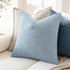 MIULEE Pack of 2 Decorative Linen Burlap Coastal Pillow Covers, 18x18 Inch Light Blue for Home Decor