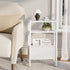 3 LET503W Narrow Side Table, Slim End Table with Magazine Rack, Bedside Table for Small Spaces, Tier Sofa Couch Table