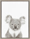 Kate and Laurel Sylvie Koala Black and White Portrait Framed Canvas Wall