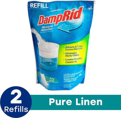 DampRid Pure Linen Moisture Absorber - 42 oz. Refill Bag, Attracts & Traps Moisture for Fresher, Cleaner Air
