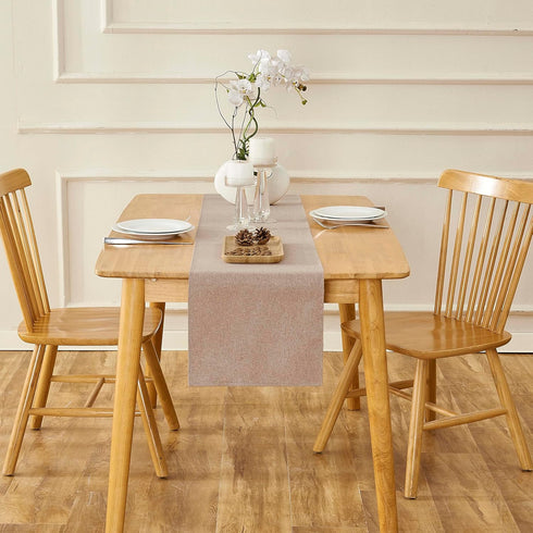 Winotic 13 72 Inches (13" 72", Brown Table Runner x Long, Cotton Linen Farmhouse Style Table Linen for Kitchen Dining