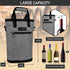 OPUX Insulated Leakproof Two Bottle Wine Bag Carrier - Portable Wine Case for Travel, Heather Grey