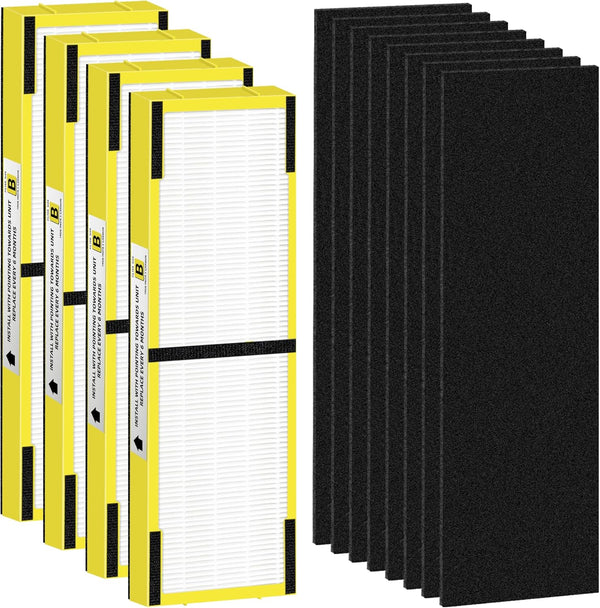 FLT4825 HEPA Filter B Replacement for G-Guardian Air Purifiers AC4825 AC4300 AC4800 AC4900, 4 H13 True HEPA Filters