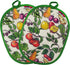 Pot Holders Set of 2, Heat Resistant Kitchen Oven Gloves with Transparent Silicone Shell and Fruit Flower Lining