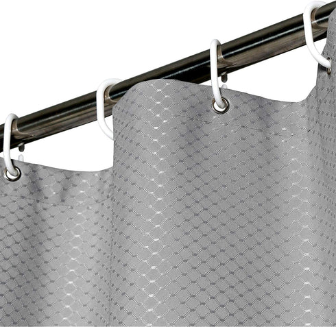 AooHome 75 Inch Long Shower Curtain, 72" Width, Durable Polyester Bathroom Curtain with Waffle Weave Plaid Design