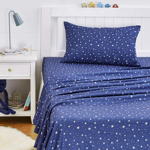 Amazon Basics Kid's Soft Easy-Wash Microfiber 3-Piece Sheet Set, Machine Washable, Twin,