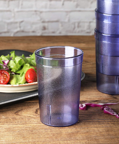 New Star Foodservice Restaurant-Grade Beverage Tumblers, Blue, Set of 12, 8 oz