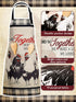 Bencailor 6 Pcs Waterproof Kitchen Aprons, Adjustable Baking Cooking Themed Aprons for Home