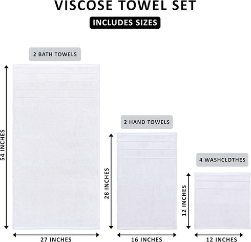 8 Set, 2 2 4 600 Utopia Towels Piece Luxury Towel Bath, Hand, and Wash Cloths, GSM Ring Spun Cotton, Highly Absorbent