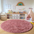 5ft, ONASAR Blush Round Area Rugs Soft Bedroom Circle Rug Mats for Kids Girls Teen Room, Fluffy Plush Shaggy Carpet