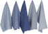 DII Everyday Cotton Kitchen Towels, Ultra Absorbent Dishtowel Set, Assorted Blue, 5 Piece