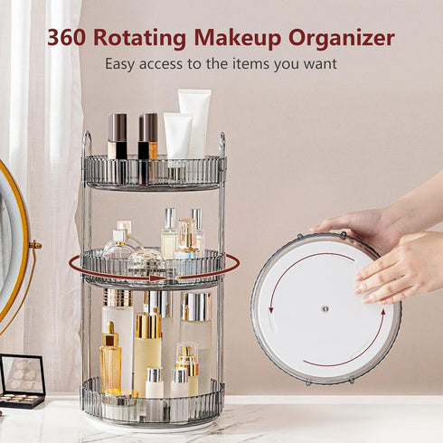 360 Countertop, Lipsticks(3 INVSSENE Rotating Makeup Organizer, Bathroom Make Up Spinning Holder Rack, Large Capacity