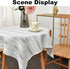 Limalred 36x36 Inch Farmhouse Striped Embroidery Small Square Tablecloth, Openwork Heavy Weight Linen Wrinkle Resistant