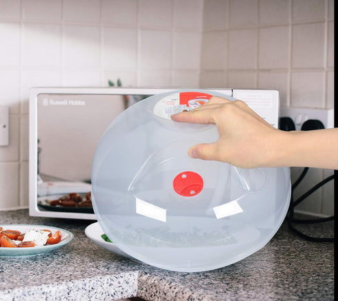 Large Microwave Cover for Food, Easy Grip Splatter Guard Lid with Steam Vent, BPA Free, 11.5 Inch, Dishwasher Safe