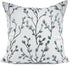 YOUR SMILE Classical Embroidery Jacquard Teal Leaf Pattern Square Decorative Throw Pillow Case Cushion Cover 18x18 inch