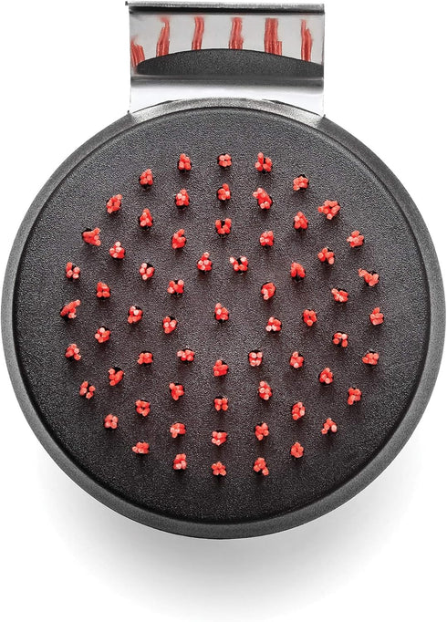 Outset 76621 Himalayan Salt Block - Pizza Stone and Cast Iron Pan with Nylon Cleaning Brush and Stainless Steel Scraper