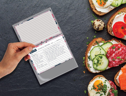 Better Kitchen Products 24 Pocket Mini Recipe Card Books with 100 4 x 6 Recipe Cards, 4 Pack with 4 Assorted Designs (25 Cards per Design), 4 Recipe Book Sleeves + 100 Recipe Cards by Better Kitchen Products