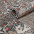 Superior Indoor Area Rug, Modern Oriental Floral Damask, 4' x 6', Jute Backed, Grey Brown for Living Room