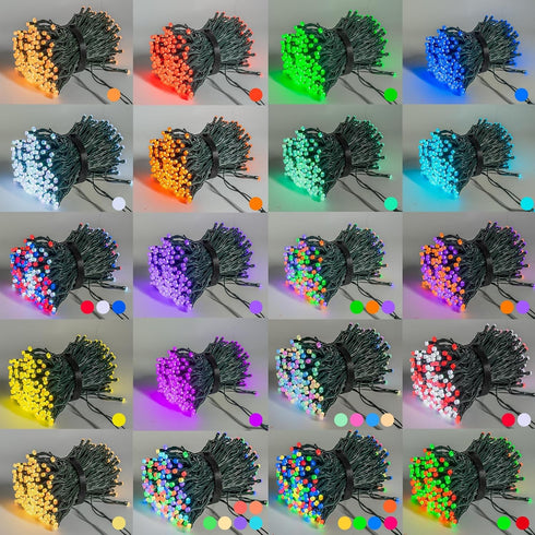 66FT 200 Dazzle Bright Smart Color Changing Christmas Lights, LED RGB String Lights with Remote & App Controlled