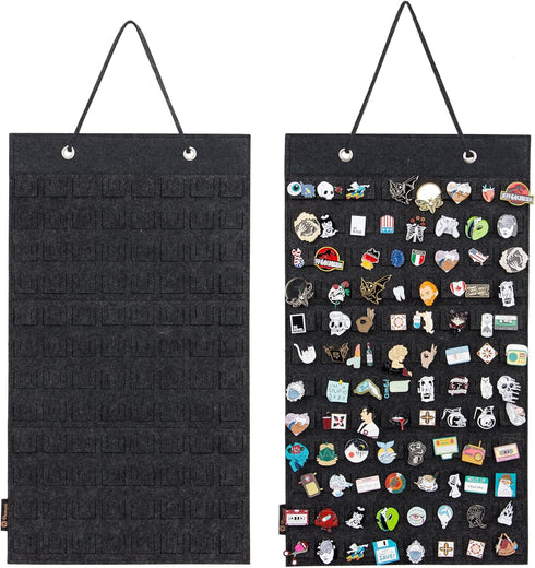 PACMAXI Hanging Brooch Pin Organizer - Display Pins Storage Case Holds Up to 96 Pins (Not Include Accessories)