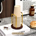 8oz, 3.35in Wood Bathroom Cup Holder Stylish Walnut Disposable Cup Dispenser, Plastic Mouthwash Cup Storage Organizer