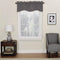 ECLIPSE Kendall Modern Scalloped Valance Rod Pocket Window Curtain for Kitchen or Bathroom, 42" x 18", Charcoal