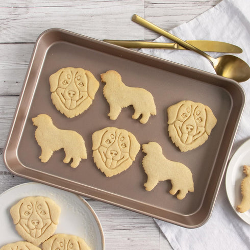 Set of 2 Bernese Mountain Dog Cookie Cutters, Face and Silhouette Designs, 2 Pieces - Bakerlogy