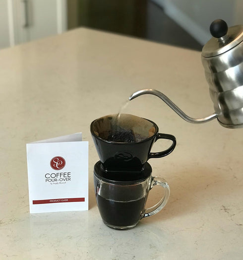 Coffee Pour Over Single Cup Ceramic Brewer Coffee Maker (Black)