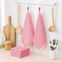 Homaxy 100% Cotton Terry Kitchen Dish Cloths - Ultra Soft and Absorbent 6 Pack, 12 x 12 Inches, Pink