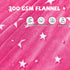 Glow in The Dark Blanket for Kids, Soft Cozy Warm Fuzzy Throw Blanket with Pink Glowing Stars