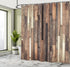 Ambesonne Wooden Shower Curtain Set, 69" W x 75" L, Brown - Farmhouse Style Bathroom Decor with Hooks