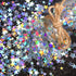 Hestya 60g Star Confetti Glitter, Metallic Foil Stars for Party Wedding Festival Decorations (Holographic Silver)