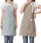 Lofekea Adjustable Bib Aprons, 2 Pack with 2 Pockets, Cotton Linen Cooking Chef Apron for Women and Men