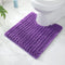 FLOLEOPA Luxury Toilet Rug - U-Shaped Shaggy Contour Mat for Bathroom, Super Absorbent Non-Slip, 24 x 20 Inches