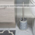 Bath Bliss Toilet Brush and Holder with Self Closing Lid, 360 Degree Brush Head, Compact Size, Terrazzo Grey with Pink