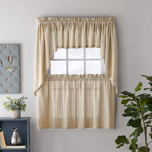 SKL Home Hopscotch Valance, 58 in x 13 in, Neutral Color
