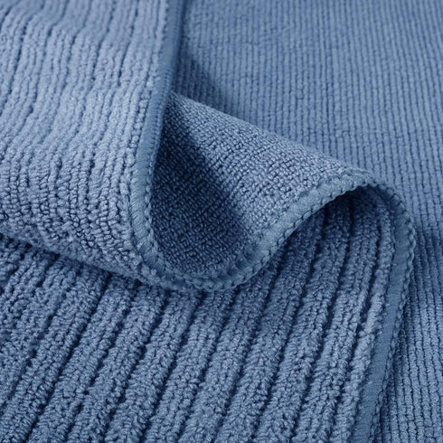 12 Pack 16x28 POLYTE Premium Microfiber All-Purpose Ribbed Terry Kitchen Towel, (Blue, Gray, Teal, in)