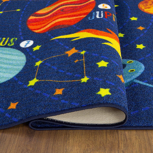 3x5 KC Cubs Outer Space Solar System Toy Car Road Rug Educational Play Mat Carpet for Kids, Toddlers, Nursery